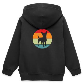 Chihuahua Hund Hundeschule Hundehalter Geschenk - Kinder Premium Organic Zip Hoodie - Schwarz - Hinten - AI Model Kid Male (0cm)