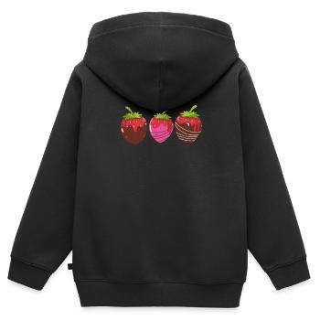 Chocolat - Sweat Premium à capuche zippé enfant bio - noir - Dos - AI Model Kid Male (0cm)