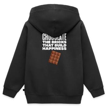 Schokolade Schoko Essen Kakao Geschenk - Kinder Premium Organic Zip Hoodie - Schwarz - Hinten - AI Model Kid Male (0cm)