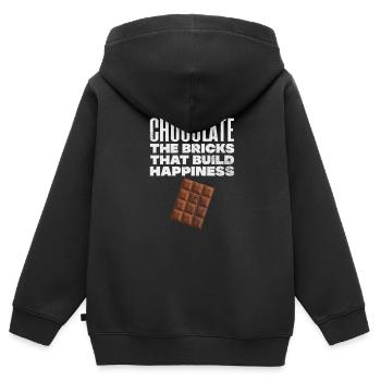 chocolat - Sweat Premium à capuche zippé enfant bio - noir - Dos - AI Model Kid Male (0cm)