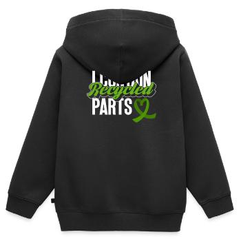 Don d’organes Greffe d’organes Don d’organes - Sweat Premium à capuche zippé enfant bio - noir - Dos - AI Model Kid Male (0cm)