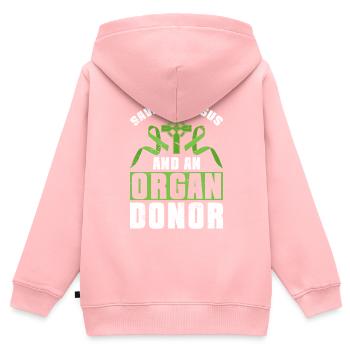 Organ Spender Organtransplantation Organspende - Kinder Premium Organic Zip Hoodie - Rosa - Hinten - AI Model Kid Female (0cm)