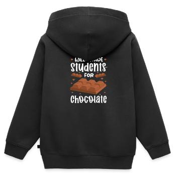 Schokolade Schoko Essen Kakao Geschenk - Kinder Premium Organic Zip Hoodie - Schwarz - Hinten - AI Model Kid Male (0cm)