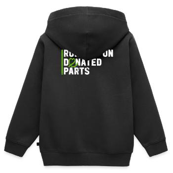 Don d’organes Greffe d’organes Don d’organes - Sweat Premium à capuche zippé enfant bio - noir - Dos - AI Model Kid Male (0cm)
