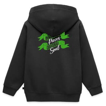 Don d’organes Greffe d’organes Don d’organes - Sweat Premium à capuche zippé enfant bio - noir - Dos - AI Model Kid Male (0cm)
