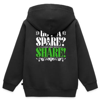 Don d’organes Greffe d’organes Don d’organes - Sweat Premium à capuche zippé enfant bio - noir - Dos - AI Model Kid Male (0cm)