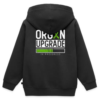 Don d’organes Greffe d’organes Don d’organes - Sweat Premium à capuche zippé enfant bio - noir - Dos - AI Model Kid Male (0cm)