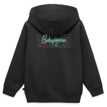 Parkett-Teppich Abschluss-Geschenk Bodenlegerin - Kinder Premium Organic Zip Hoodie - Schwarz - Hinten - AI Model Kid Male (0cm)