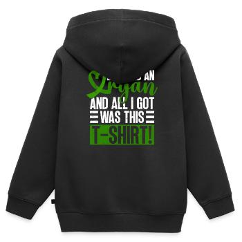 Don d’organes Greffe d’organes Don d’organes - Sweat Premium à capuche zippé enfant bio - noir - Dos - AI Model Kid Male (0cm)