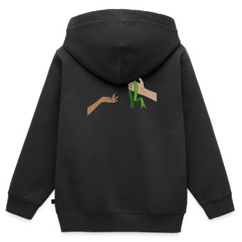 Don d’organes Greffe d’organes Don d’organes - Sweat Premium à capuche zippé enfant bio - noir - Dos - AI Model Kid Male (0cm)
