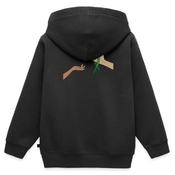 Don d’organes Greffe d’organes Don d’organes - Sweat Premium à capuche zippé enfant bio - noir - Dos - AI Model Kid Male (0cm)