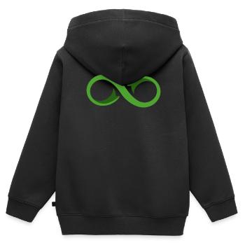 Don d’organes Greffe d’organes Don d’organes - Sweat Premium à capuche zippé enfant bio - noir - Dos - AI Model Kid Male (0cm)