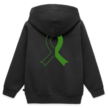 Don d’organes Greffe d’organes Don d’organes - Sweat Premium à capuche zippé enfant bio - noir - Dos - AI Model Kid Male (0cm)