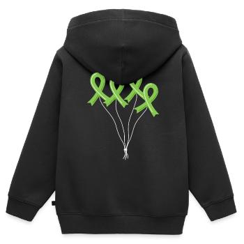Don d’organes Greffe d’organes Don d’organes - Sweat Premium à capuche zippé enfant bio - noir - Dos - AI Model Kid Male (0cm)