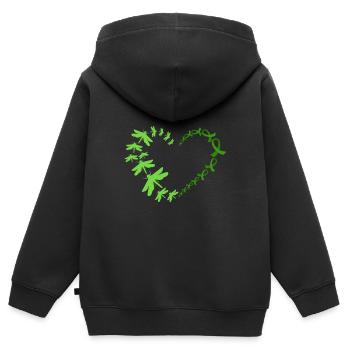 Don d’organes Greffe d’organes Don d’organes - Sweat Premium à capuche zippé enfant bio - noir - Dos - AI Model Kid Male (0cm)