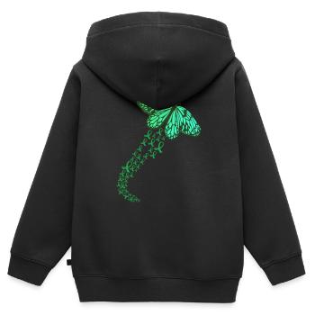 Don d’organes Greffe d’organes Don d’organes - Sweat Premium à capuche zippé enfant bio - noir - Dos - AI Model Kid Male (0cm)