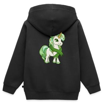 Don d’organes Greffe d’organes Don d’organes - Sweat Premium à capuche zippé enfant bio - noir - Dos - AI Model Kid Male (0cm)