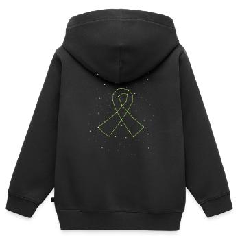 Don d’organes Greffe d’organes Don d’organes - Sweat Premium à capuche zippé enfant bio - noir - Dos - AI Model Kid Male (0cm)