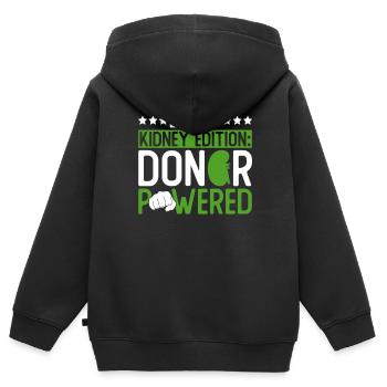 Organspender Niere Organtransplantation - Kinder Premium Organic Zip Hoodie - Schwarz - Hinten - AI Model Kid Male (0cm)