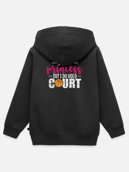 Ik ben geen prinses, maar ik heb wel Court Basketball - Kinder Premium zip hoodie biologisch - zwart