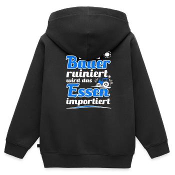 Landwirte Demonstration Agrar Bauern Demo Protest - Kinder Premium Organic Zip Hoodie - Schwarz - Hinten - AI Model Kid Male (0cm)