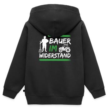 Bauern und Landwirte Demo Protest - Kinder Premium Organic Zip Hoodie - Schwarz - Hinten - AI Model Kid Male (0cm)