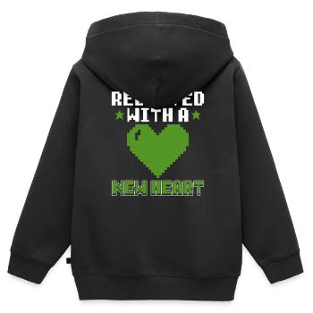 Organ Donor Heart Organ Transplant - Kids Premium Organic Zip-up Hoodie - black - Back - AI Model Kid Male (0cm)