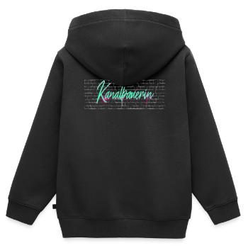 Tiefbauer Abschluss-Geschenk Kanalbauerin - Kinder Premium Organic Zip Hoodie - Schwarz - Hinten - AI Model Kid Male (0cm)