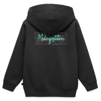 Designer Abschluss-Geschenk Mediengestalterin - Kinder Premium Organic Zip Hoodie - Schwarz - Hinten - AI Model Kid Male (0cm)