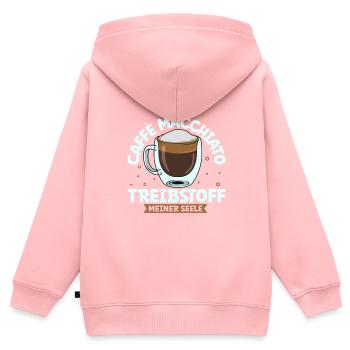 Mein Treibstoff ist Caffè macchiato - Kinder Premium Organic Zip Hoodie - Rosa - Hinten - AI Model Kid Female (0cm)