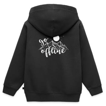 Aller hors ligne Randonnée Nature - Sweat Premium à capuche zippé enfant bio - noir - Dos - AI Model Kid Male (0cm)