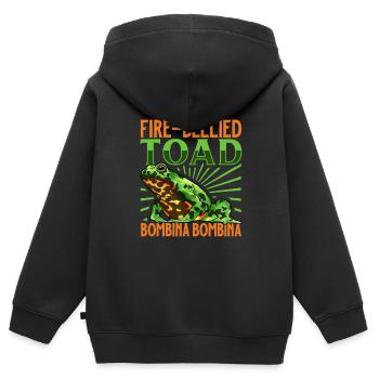 Fire-bellied toad - Kids Premium Organic Zip-up Hoodie - black - Back - AI Model Kid Male (0cm)