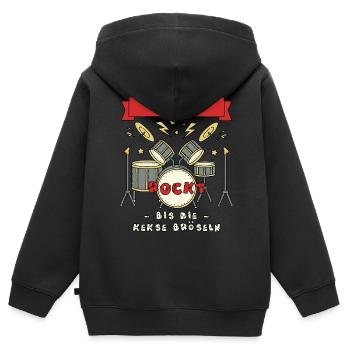 Drums Personalizable Name Gift Kids - Kids Premium Organic Zip-up Hoodie - black - Back - AI Model Kid Male (0cm)