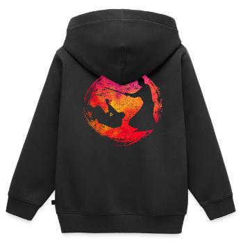 Aïkido - Sweat Premium à capuche zippé enfant bio - noir - Dos - AI Model Kid Male (0cm)