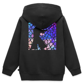Aïkido - Sweat Premium à capuche zippé enfant bio - noir - Dos - AI Model Kid Male (0cm)