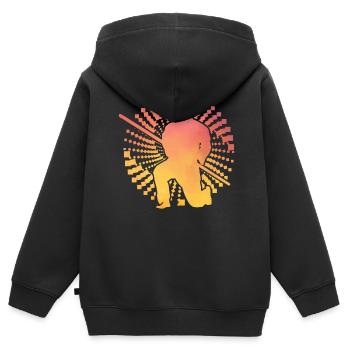 Aïkido - Sweat Premium à capuche zippé enfant bio - noir - Dos - AI Model Kid Male (0cm)