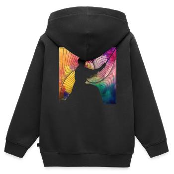 Aïkido - Sweat Premium à capuche zippé enfant bio - noir - Dos - AI Model Kid Male (0cm)