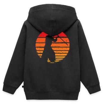 Aïkido - Sweat Premium à capuche zippé enfant bio - noir - Dos - AI Model Kid Male (0cm)
