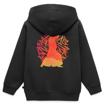Aikido - Kinder Premium Organic Zip Hoodie - Schwarz - Hinten - AI Model Kid Male (0cm)