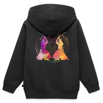 Aïkido - Sweat Premium à capuche zippé enfant bio - noir - Dos - AI Model Kid Male (0cm)