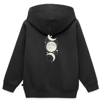 Moon Art Night Sky Orb - Kids Premium Organic Zip-up Hoodie - black - Back - AI Model Kid Male (0cm)
