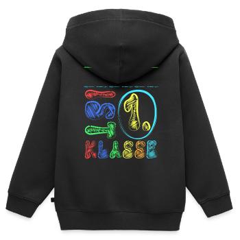 1. Klasse Name Personalisierbar Einschulung Schule - Kinder Premium Organic Zip Hoodie - Schwarz - Hinten - AI Model Kid Male (0cm)