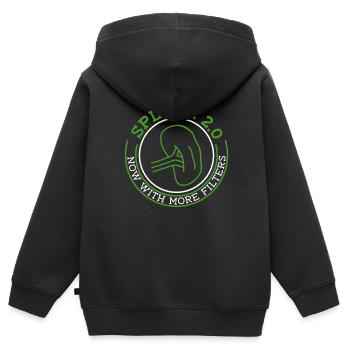 Greffe d’organe de rate d’un donneur d’organes - Sweat Premium à capuche zippé enfant bio - noir - Dos - AI Model Kid Male (0cm)