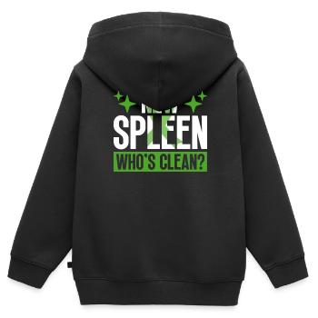 Greffe d’organe de rate d’un donneur d’organes - Sweat Premium à capuche zippé enfant bio - noir - Dos - AI Model Kid Male (0cm)