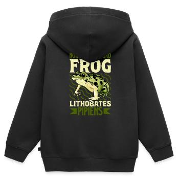 Leopardfrosch - Kinder Premium Organic Zip Hoodie - Schwarz - Hinten - AI Model Kid Male (0cm)
