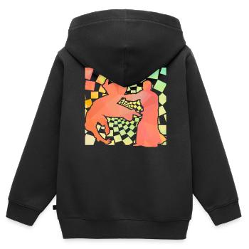 Aïkido - Sweat Premium à capuche zippé enfant bio - noir - Dos - AI Model Kid Male (0cm)