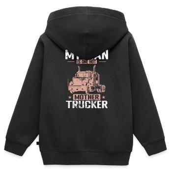 My Man is one hot Mother Trucker Profession - Kids Premium Organic Zip-up Hoodie - black - Back - AI Model Kid Male (0cm)