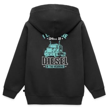 I love the Smell of Diesel Truck Driver - Kids Premium Organic Zip-up Hoodie - black - Back - AI Model Kid Male (0cm)