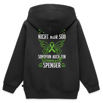 Cellules souches Thérapie par cellules souches Don de cellules souches - Sweat Premium à capuche zippé enfant bio - noir - Dos - AI Model Kid Male (0cm)