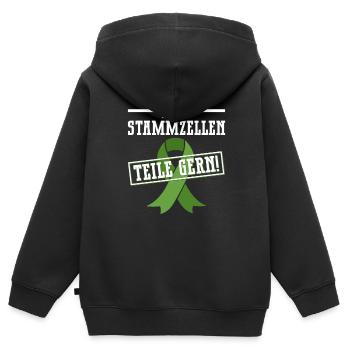 Cellules souches Thérapie par cellules souches Don de cellules souches - Sweat Premium à capuche zippé enfant bio - noir - Dos - AI Model Kid Male (0cm)